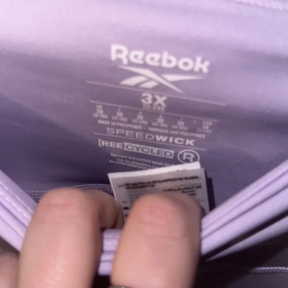 NWT Reebok big logo purple oasis training leggings full length size 3x nice - Picture 4 of 6